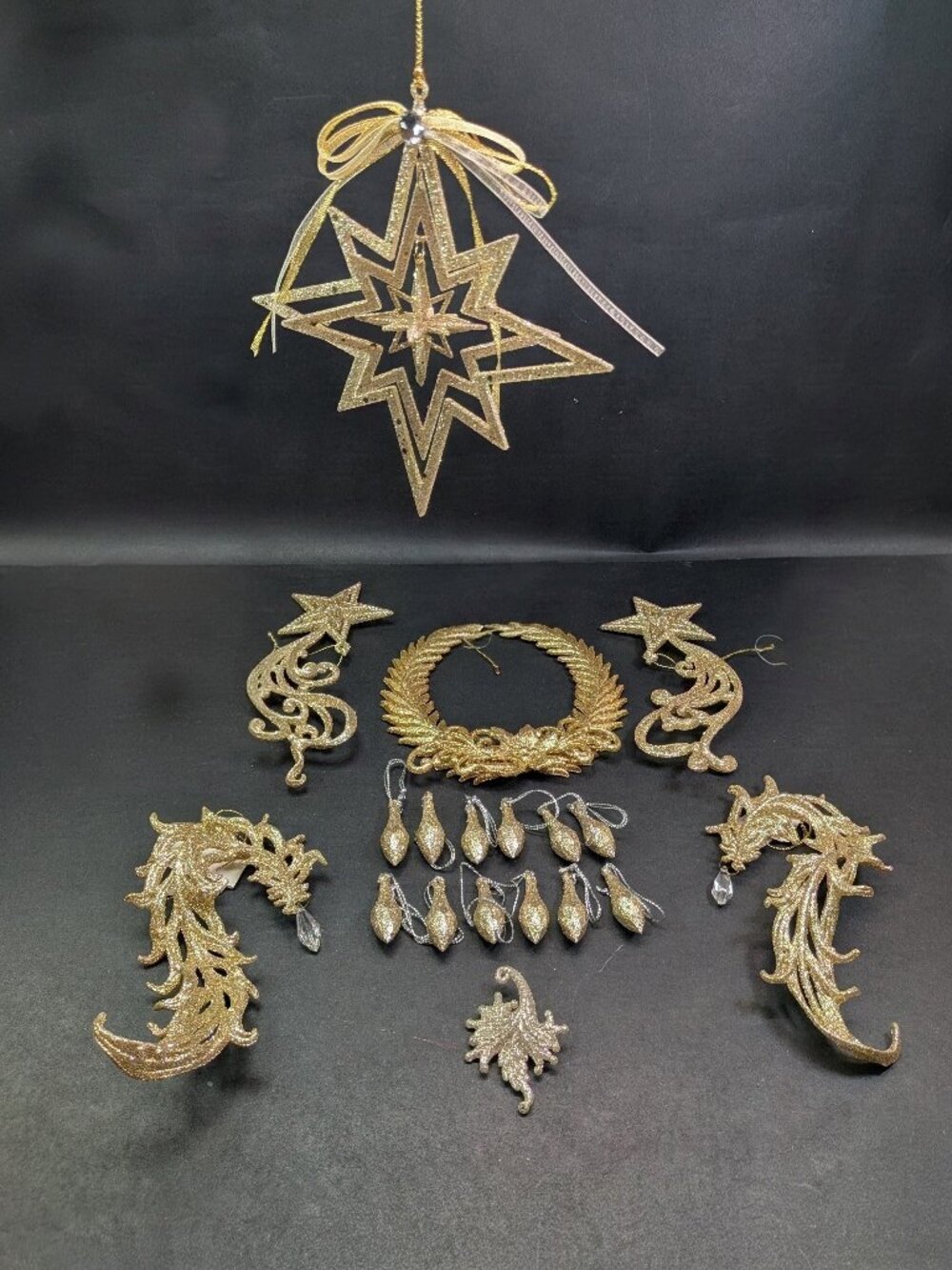 Celestial Fairy Core Gold Champagne Bundle Decor, Glitter Star Mobile Everyday